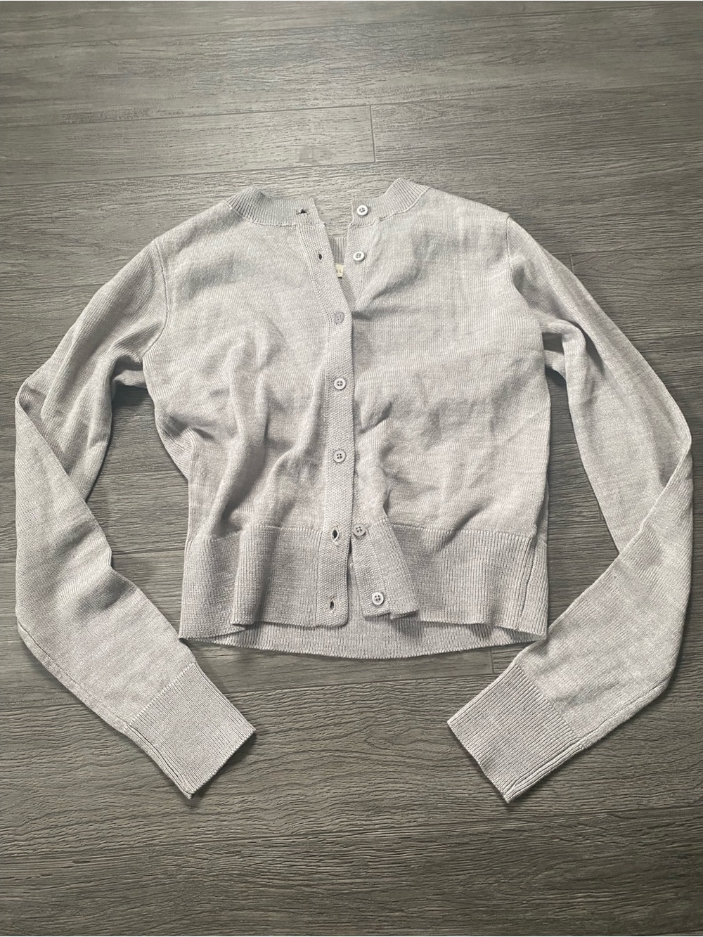 Aeropostale Light Gray Women's Button-Front Cardigan Sweater